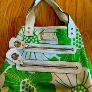 Cream n green summer bag